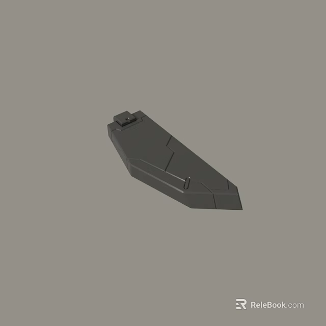 Dark Gray 3D Mechanical Component With Angular Edges And Slot Design 3d model 