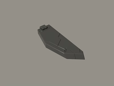 Dark Gray 3D Mechanical Component With Angular Edges And Slot Design 3d model
