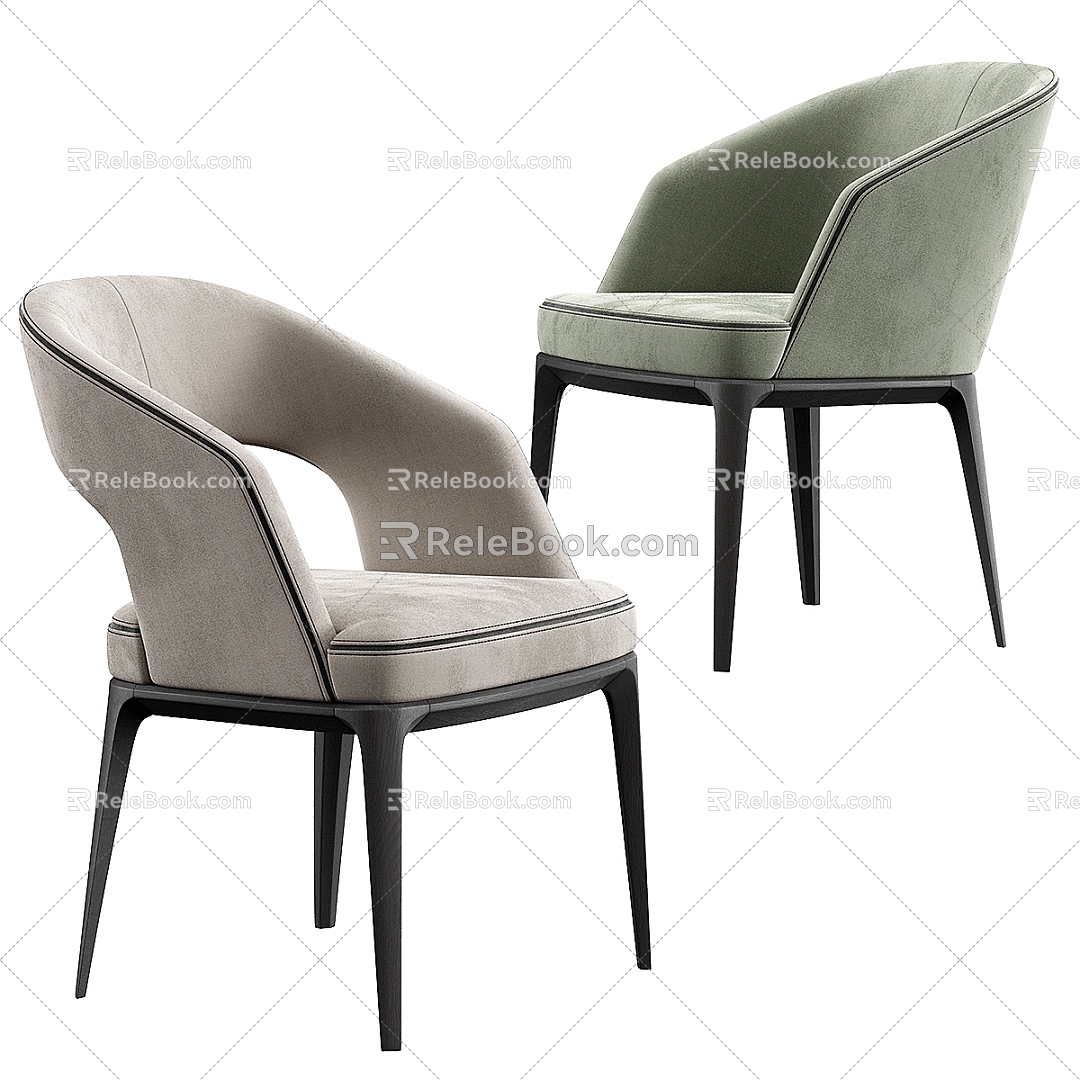 Modern Dining Chair Dining Table and Chair Combination 3d model