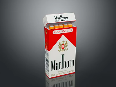 Marlboro Filter Cigarette Pack With Red White Design And New Generation Taste 3d model