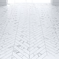 White Marble Herringbone Pattern Floor Tiles With Polished Surface For Interior Design 3d model