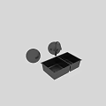 Kitchen Double Bowl Sink With Stainless Steel Faucet Silver Gray Accessories
