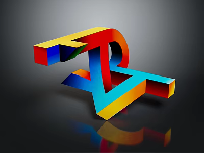 3D Multicolor Decorative Figure For Household Life Supplies With Reflection Effect 3d model