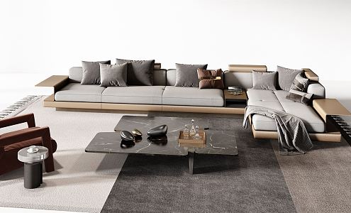 Modern Sofa Coffee Table Combination Miloti Sofa Combination 3d model