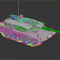 Modern Gray Military Tank With Tracked Chassis Main Gun And Turret Design