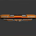 Orange Circular Spacecraft Design For Cosmic Exploration Featuring Gray Panels And Modules 3d model