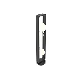 Outdoor Light With Black Pole Round Shades And Metal Decorative Accents