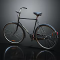 Vintage Black Bicycle Featuring Classic Frame Comfortable Seat and Retro Design
