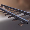 Strong Train Railway Track With Wooden Sleepers And Metal Rails