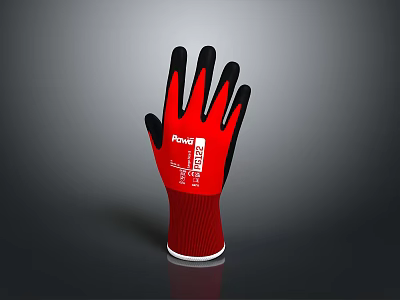 Professional Power Glove with Red and Black Design for Daily Use 3d model