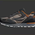 Gray Orange And Pink Athletic Shoes With Mesh Design White Sole And Modern Style