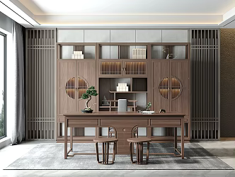 New Chinese Style Study 3d model