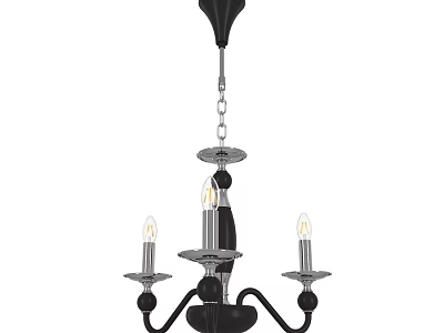 Classic Black Chandelier With Candle Style Bulbs And Multiple Arms For Interior Decor 3d model