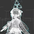 Game and Movie Character With Long Silver Hair Red Eyes And Colorful Butterfly Headpiece