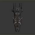 Futuristic Cosmic Spacecraft With Detailed Armored Hull And Advanced Thrusters