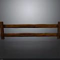 Architectural Wooden Railings Structure With Horizontal Planks And Vertical Posts
