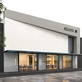 Modern Commercial Storefront Design With White Wall Glass Doors And JSJLFU Brand Signage
