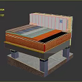 Layered Construction Component with Multiple Colored Material Layers Supporting Base and Structural Pedestals 3d model