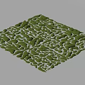 Abstract Green Textured Pattern Featuring Irregular Structure And Square Shape 3d model