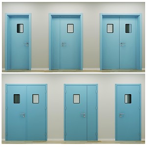 Modern child door medical door medical door protective door ward door 3d model