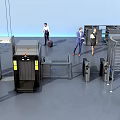 Public Security Facility Featuring Security Gates And Screening Equipment For Passengers