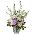 Elegant Glass Vases With White And Pink Flower Arrangements For Home Decor