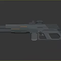 Futuristic Tactical Gun Featuring Advanced Scope Sleek Metallic Design And Orange Accents