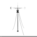 Professional Tripod Mounted Antenna Device With Guy Wires And Stable Base 3d model