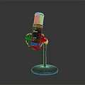 High Quality Professional Black Microphone With Adjustable Stand For Studio Recording
