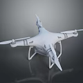 White Quadcopter Drone With Four Propellers Landing Gear And Sleek Design