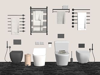 Modern Bathroom Utensils Bathroom Supplies Combination Toilet Urinal Crouching 3d model