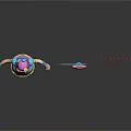 Vibrant Game Movie Character With Pink Hair Blue Dress Striped Stockings And Colorful Bow