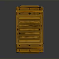 Yellow Metal Storage Box With Grid Design And Reinforced Corners For Home Organization