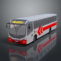 White And Red Bus With Red Arrow Design And JULAT Front Sign