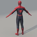 Game Movie Character SpiderMan 3D Model Red and Blue Costume with Spider Emblem Standing