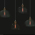Modern Glass Pendant Lights With Green Clear Shades And Brass Finishes Hanging Ceiling