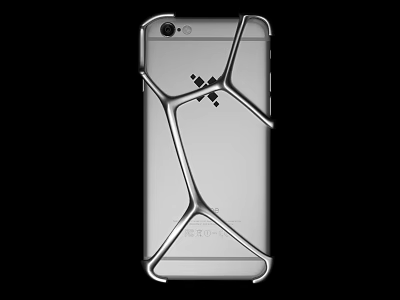 Sleek Silver Phone Case With Geometric Line Design For Modern Daily Electronic Use 3d model