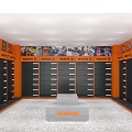WICKON Brand Modern Specialty Store With Orange Black Interior Lockers Posters And Bench