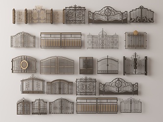 European-style gate railing 3d model