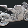 Black Sport Motorcycle with Red White Accents Number 51 Gold Forks Green Stripes Black Seat