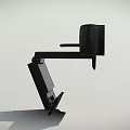 Projection Monitoring Black Security Camera With Stand Perforated Design And Blue Trim