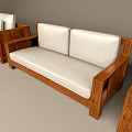 Modern Sofa Set With Wooden Frame White Cushions And Multiple Seating Options 3d model