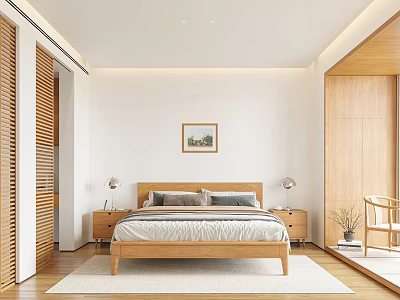 Nordic Bedroom Log Bedroom 3d model