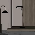 Modern Minimalist Floor Lamps With Golden Black Poles And Conical Circular Shades