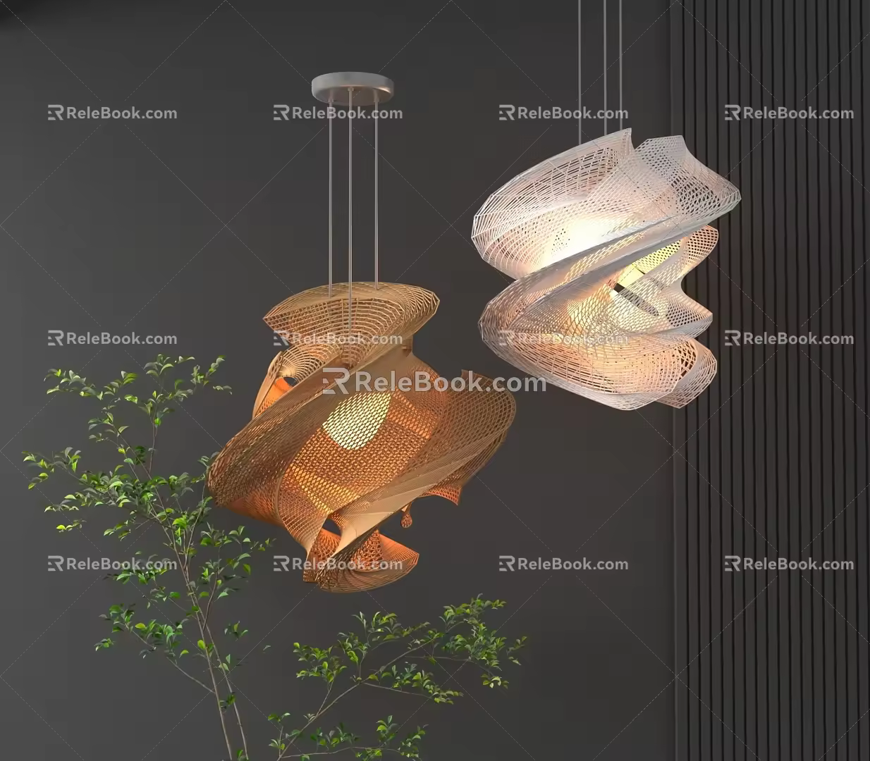 Alien art chandelier 3d model