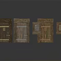 Traditional Wooden Furniture Doors And Windows Featuring Carved Patterns And Lattice Designs