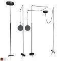 Modern Black Metal Chandelier With Circular Shades For Contemporary Interior Design