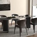 Modern Dining Table Chair Combination Dining Table Chair 3d model