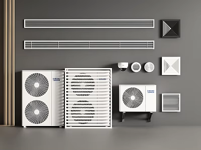 Efficient Modern Air Conditioner Fans With Various Types For Home Use 3d model