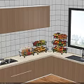 Kitchen Countertop Multilayer Shelf with Fruits Vegetables Spices Storage Organizer